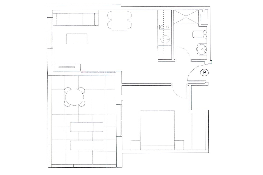 Plano del ático puerta 3B del Edificio Proinca Infanta Mercedes
