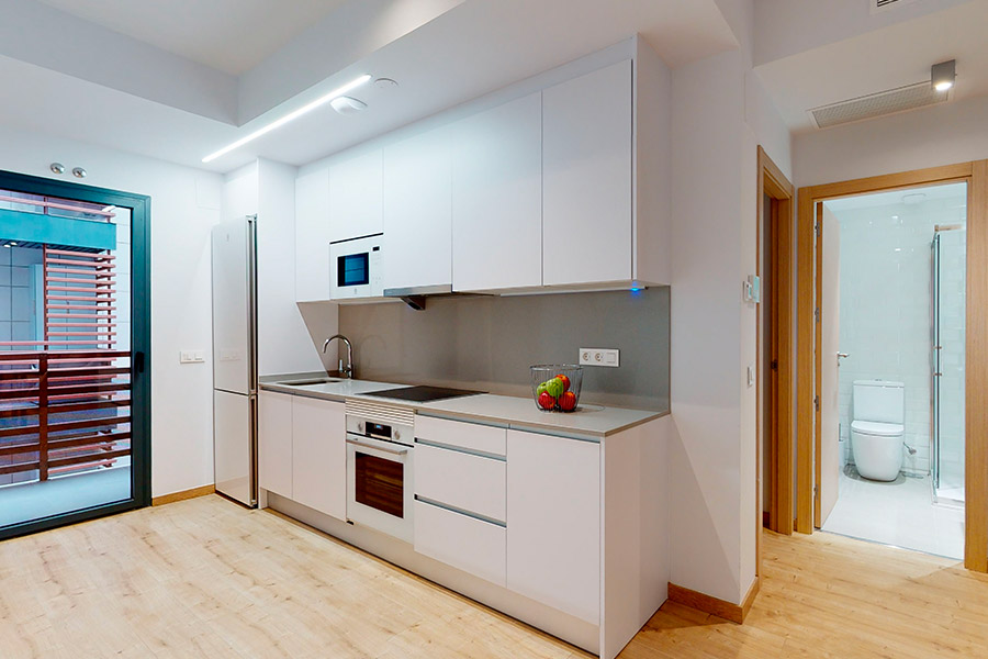 Primer plano de la cocina del piso de 2 habitaciones puerta C del Edificio Proinca Moncloa