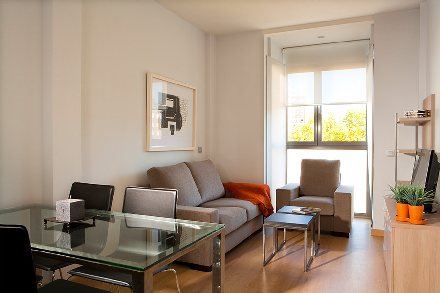 Salón-comedor del apartamento de 2 habitaciones del Edificio Proinca Infanta Mercedes de Madrid  